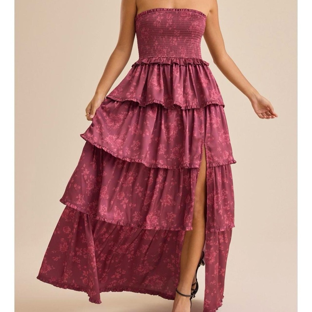 NEW Altar’d State Burgundy Floral Maxi Dress Size XS NWT